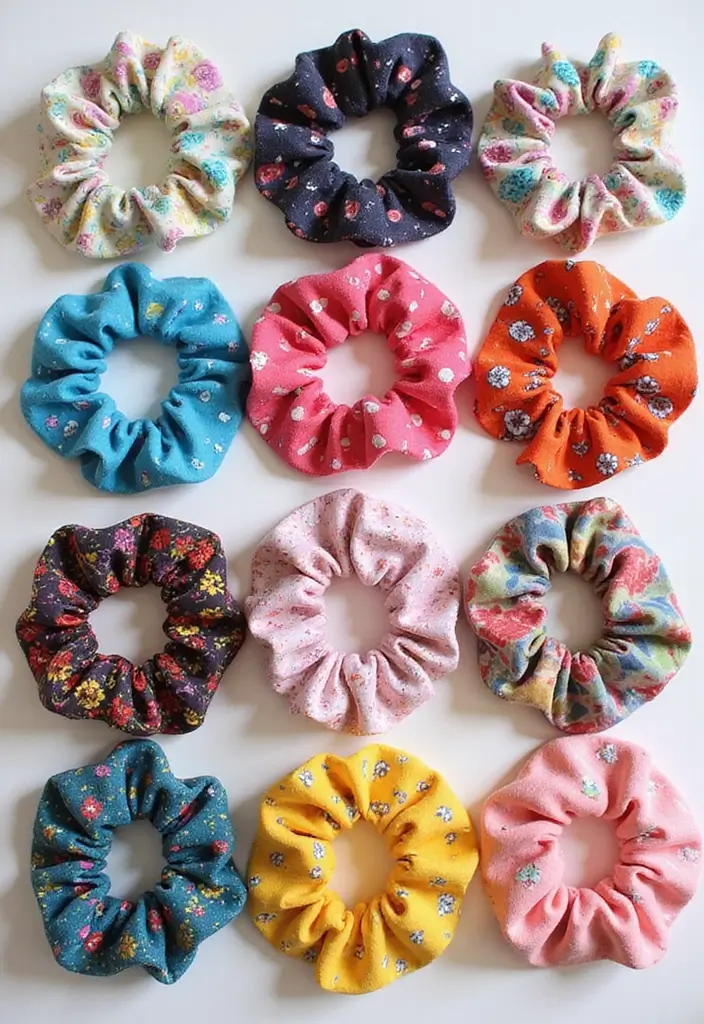 28 Eco-Friendly Bridesmaid Proposal Ideas That Are Cute and Meaningful - 13. Upcycled Fabric Scrunchies
