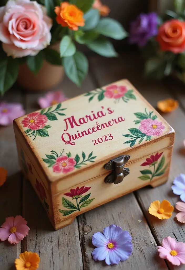 28 Quince Recuerdos Ideas For Guests To Treasure - 1. Personalized Keepsake Boxes