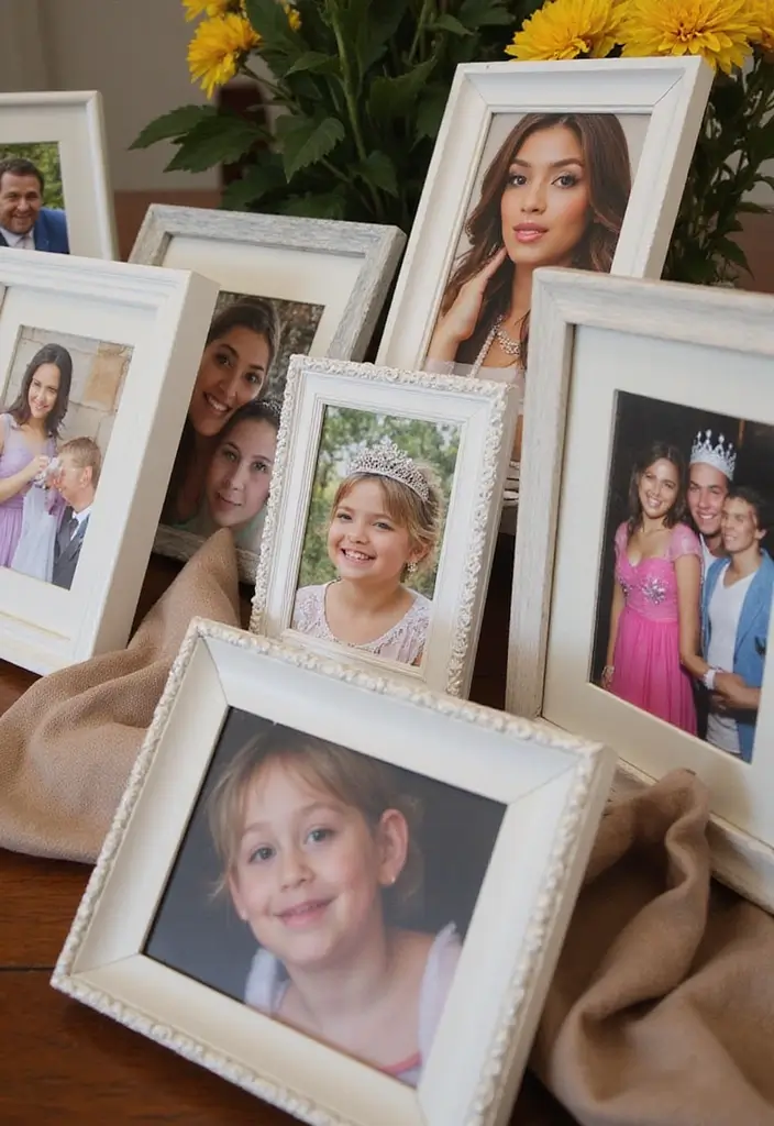 28 Quince Recuerdos Ideas For Guests To Treasure - 10. Framed Photos