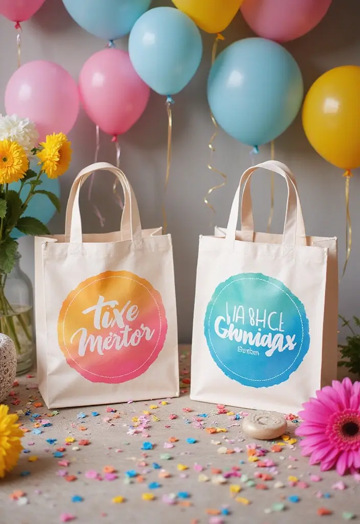 28 Quince Recuerdos Ideas For Guests To Treasure - 12. Custom Tote Bags