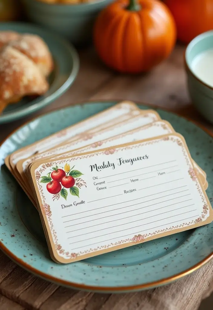 28 Quince Recuerdos Ideas For Guests To Treasure - 23. Personalized Recipe Cards