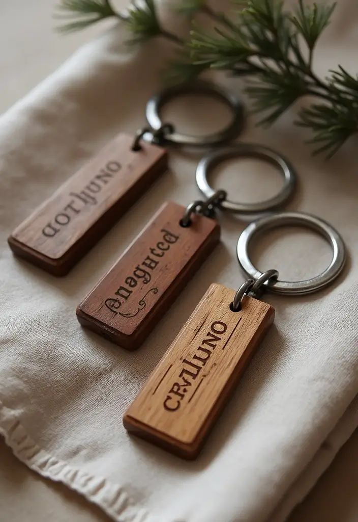 28 Wedding Favor Ideas DIY And Budget Friendly - 13. Engraved Keychains