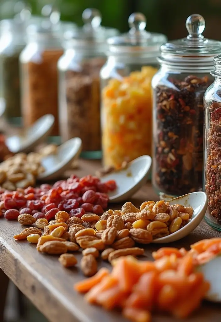 28 Wedding Shower Fruit Tray Ideas That Look Beautiful - 12. Fruit and Nut Trail Mix