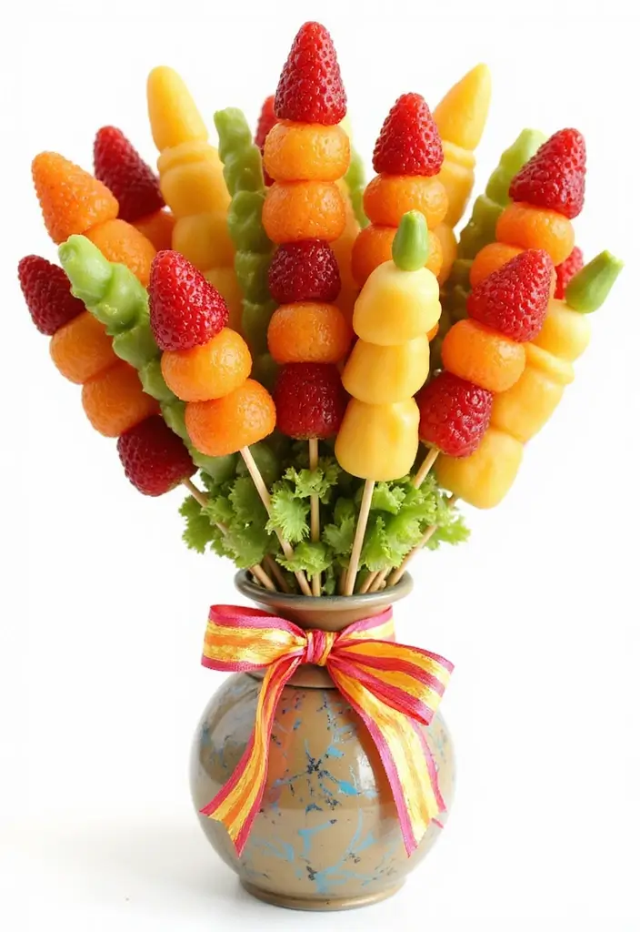 28 Wedding Shower Fruit Tray Ideas That Look Beautiful - 18. Elegant Fruit Bouquets