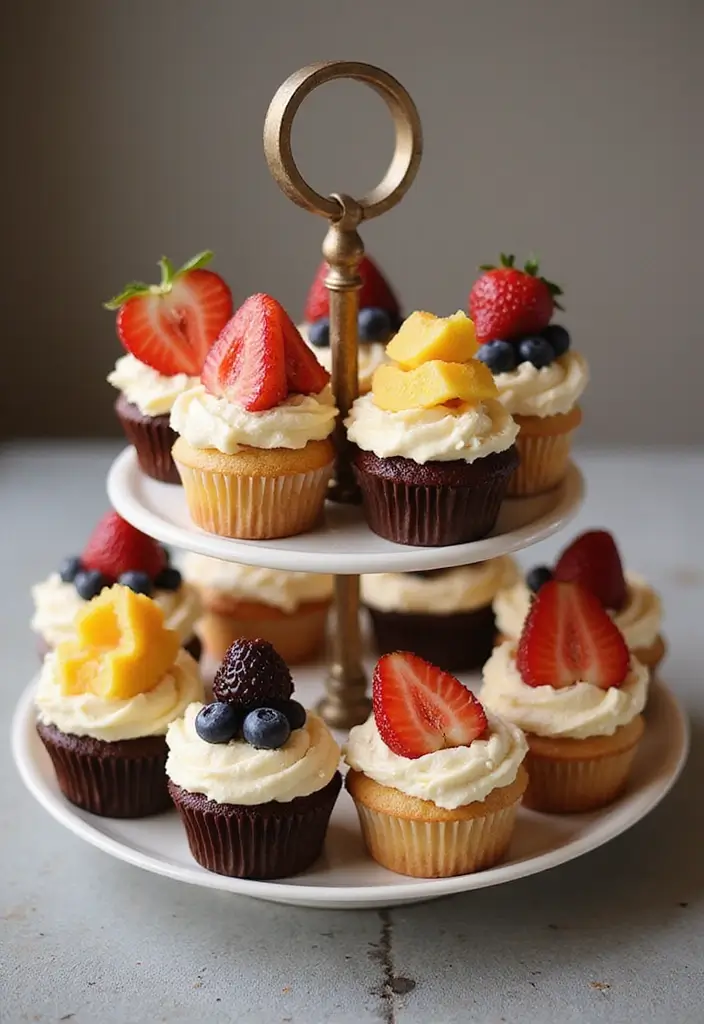 28 Wedding Shower Fruit Tray Ideas That Look Beautiful - 20. Fruit Cupcakes