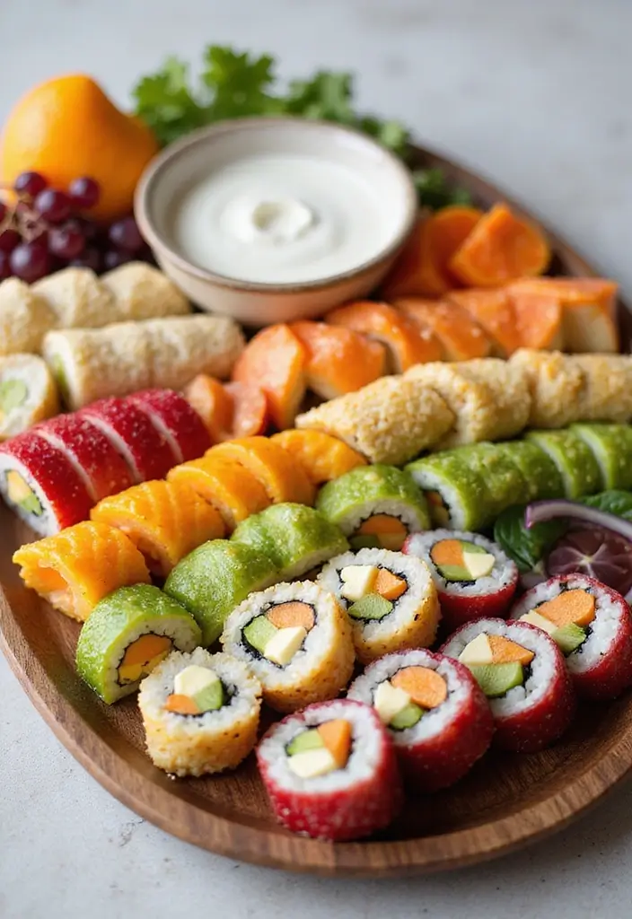 28 Wedding Shower Fruit Tray Ideas That Look Beautiful - 25. Fruit Sushi