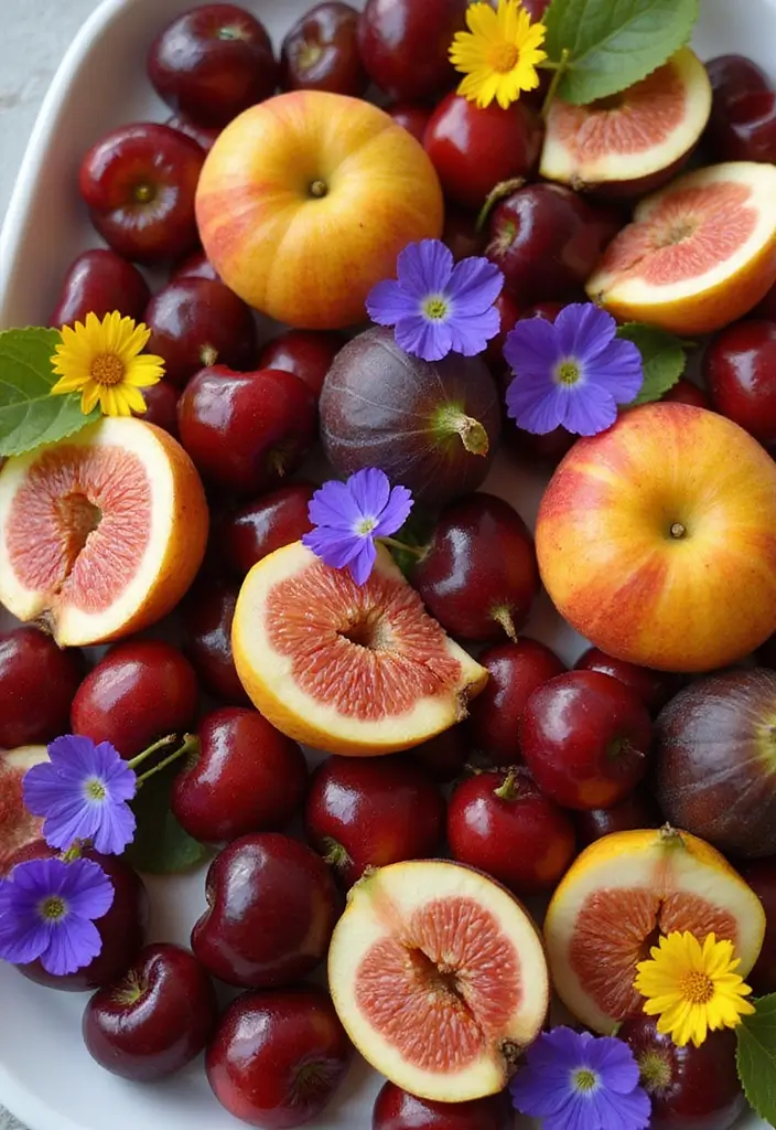 28 Wedding Shower Fruit Tray Ideas That Look Beautiful - 5. Sweet Floral Fusion