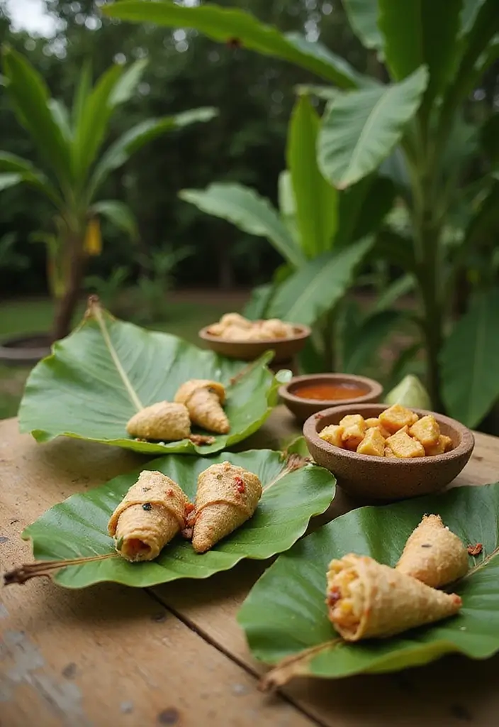 29 Mehndi Platter Ideas That Look Beautiful In Pictures - 3. Leafy Layers: Natural Leaf Platters