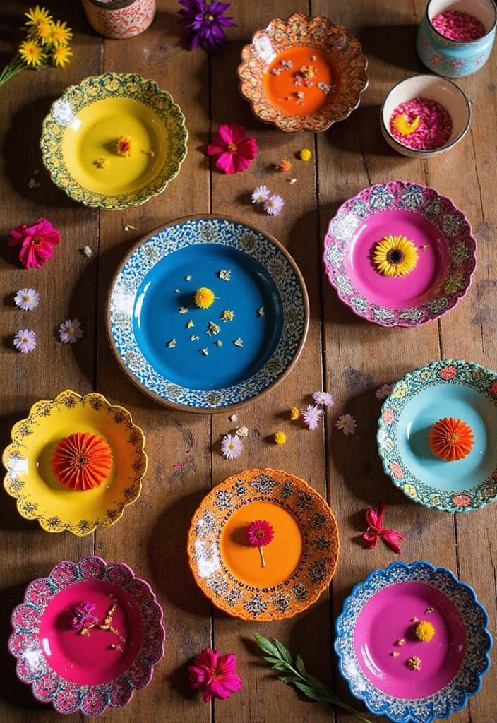 29 Mehndi Platter Ideas That Look Beautiful In Pictures - 7. Whimsical Wonders: Handmade Paper Platters