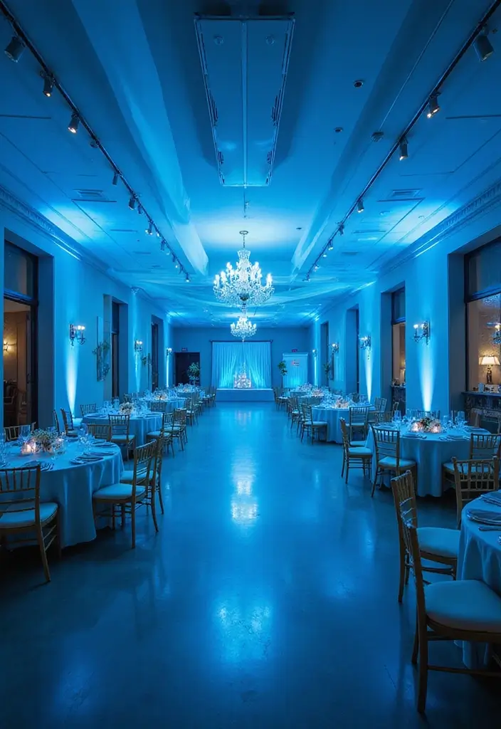 29 Tiffany And Company Party Ideas With Elegant Blue Touches - 20. Tiffany Blue Lighting