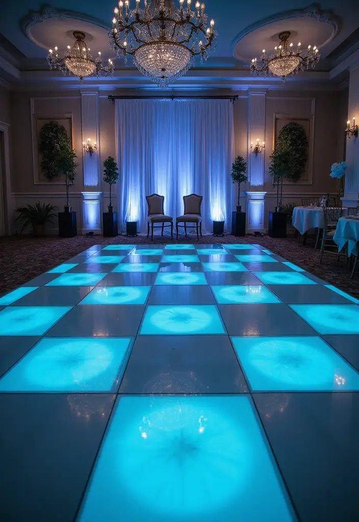 29 Tiffany And Company Party Ideas With Elegant Blue Touches - 24. Tiffany Blue Dance Floor