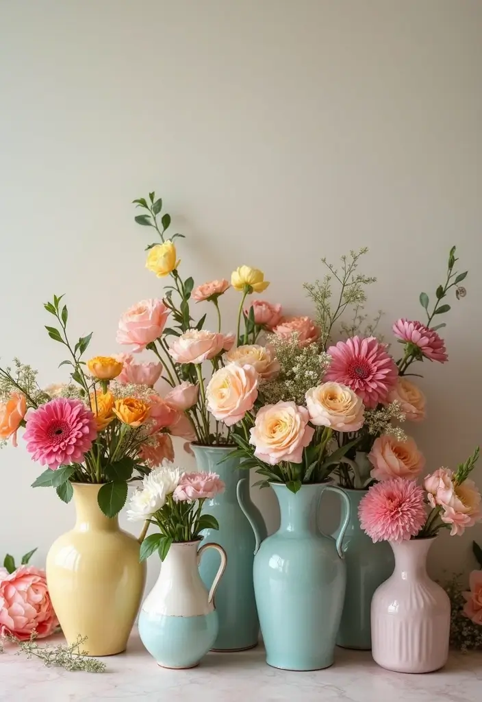 29 Vintage Bridal Shower Ideas With Retro Charm - 1. Retro Floral Arrangements