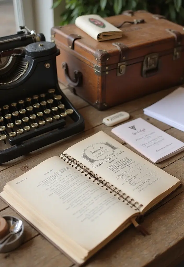 29 Vintage Bridal Shower Ideas With Retro Charm - 11. Handwritten Guest Book