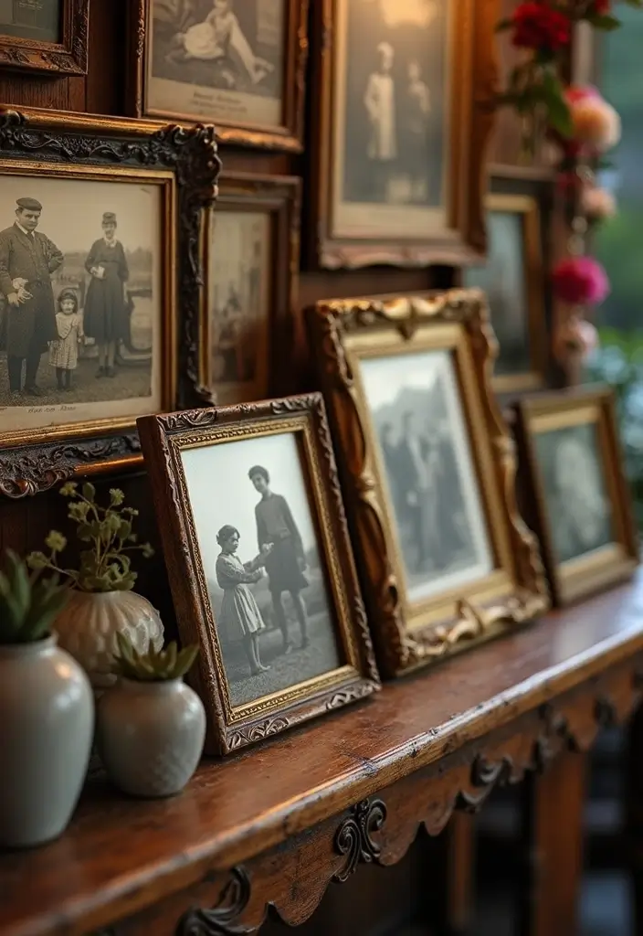 29 Vintage Bridal Shower Ideas With Retro Charm - 18. Vintage Photo Showcase