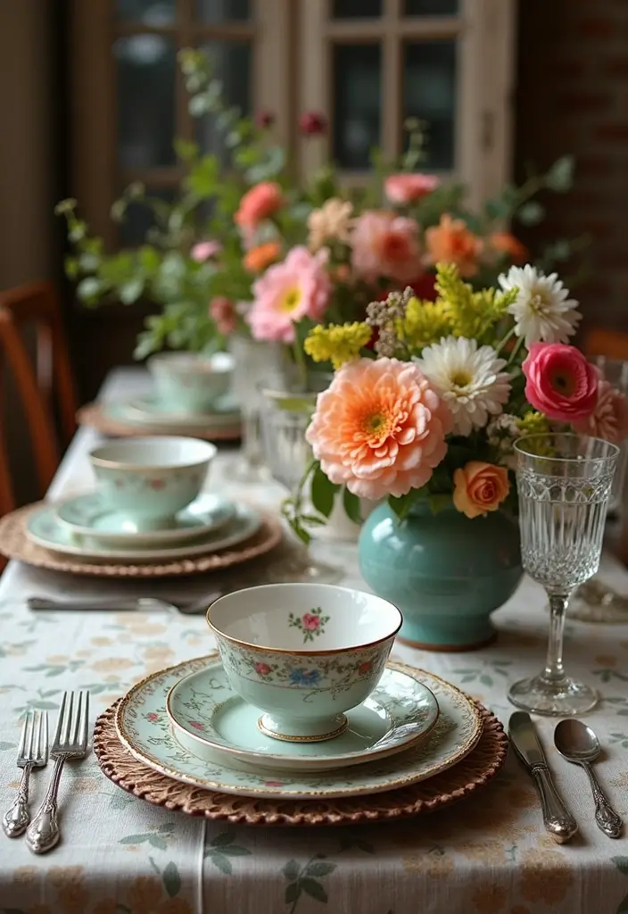 29 Vintage Bridal Shower Ideas With Retro Charm - 21. Vintage Charm Table Settings