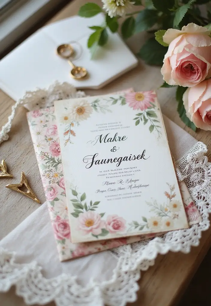 29 Vintage Bridal Shower Ideas With Retro Charm - 9. Vintage-Inspired Invitations