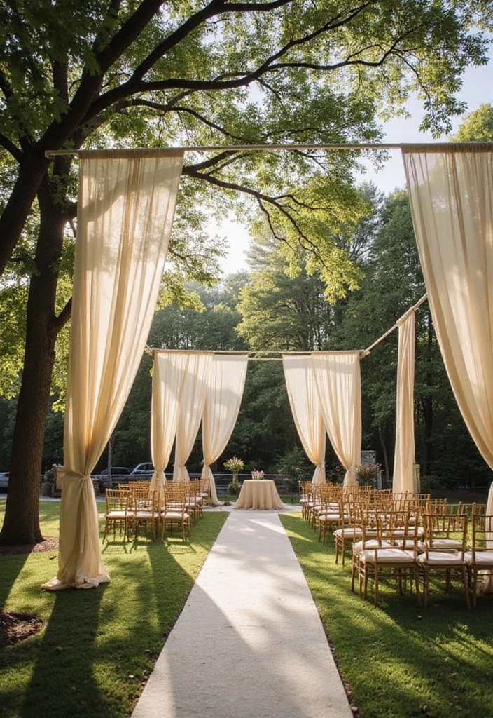 29 Wedding Drapery Ideas That Transform Any Venue - 14. Outdoor Drapery with Nature