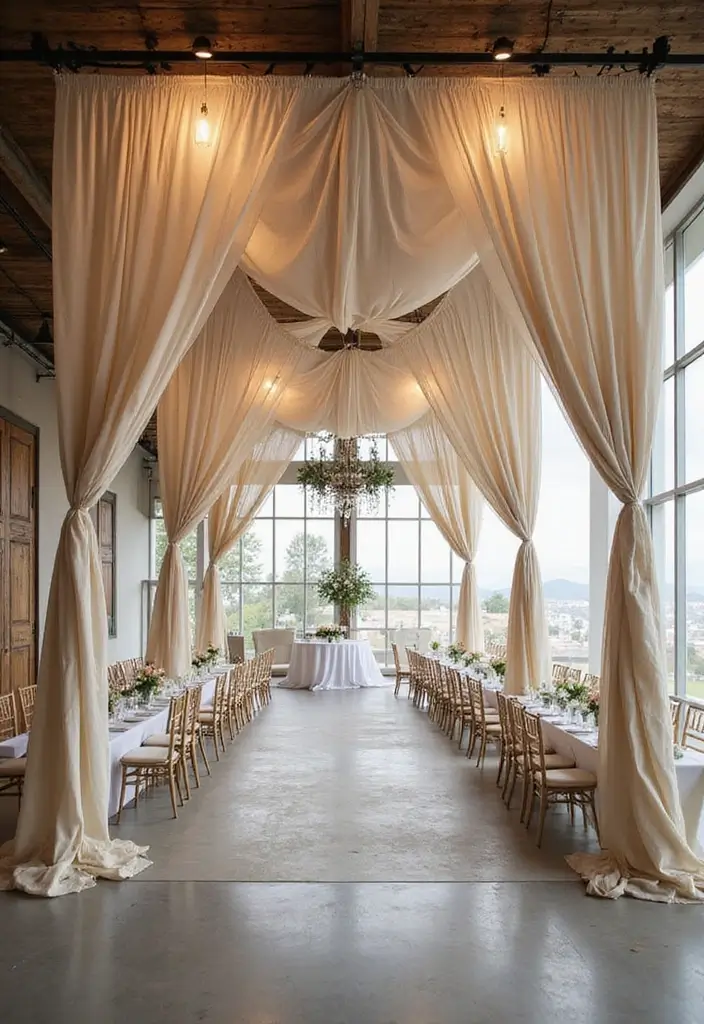 29 Wedding Drapery Ideas That Transform Any Venue - 15. Geometric Drapery Patterns