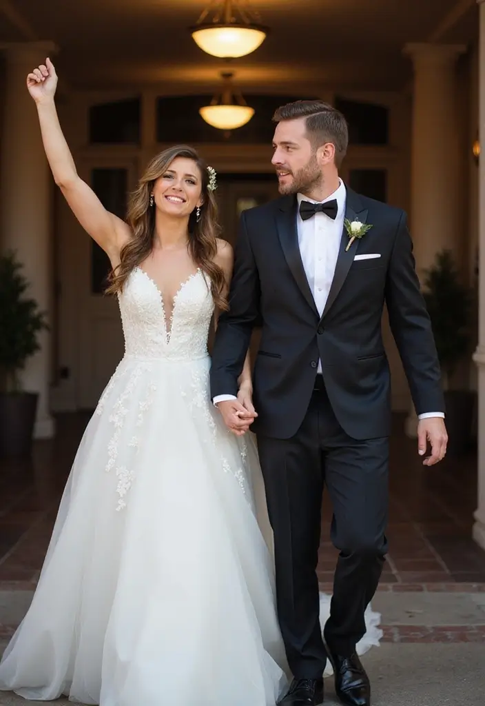 29 Wedding Photo Ideas: Funny And Candid Moments - 16. The Dramatic Entrance