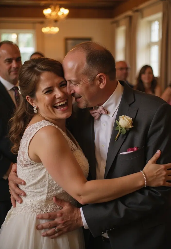 29 Wedding Photo Ideas: Funny And Candid Moments - 19. The Unexpected Hug