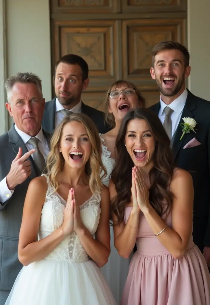 29 Wedding Photo Ideas: Funny And Candid Moments - 9. The Awkward Family Photo
