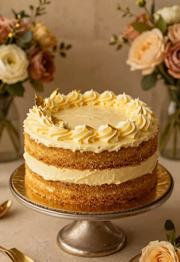 17 50th Anniversary Cake Ideas That Shine With Gold - 13. Gold Velvet Cake 1