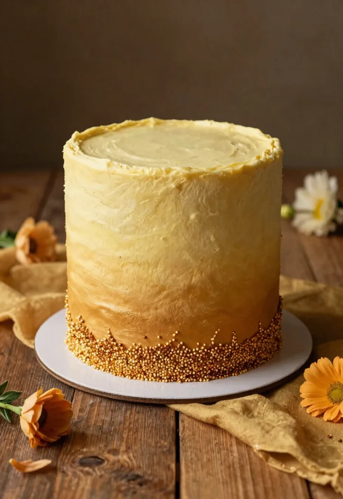 17 50th Anniversary Cake Ideas That Shine With Gold - 2. Gold Ombre Cake 1