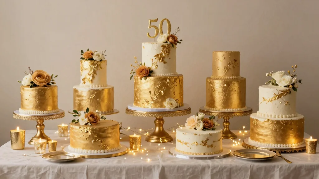 17 50th Anniversary Cake Ideas That Shine With Gold