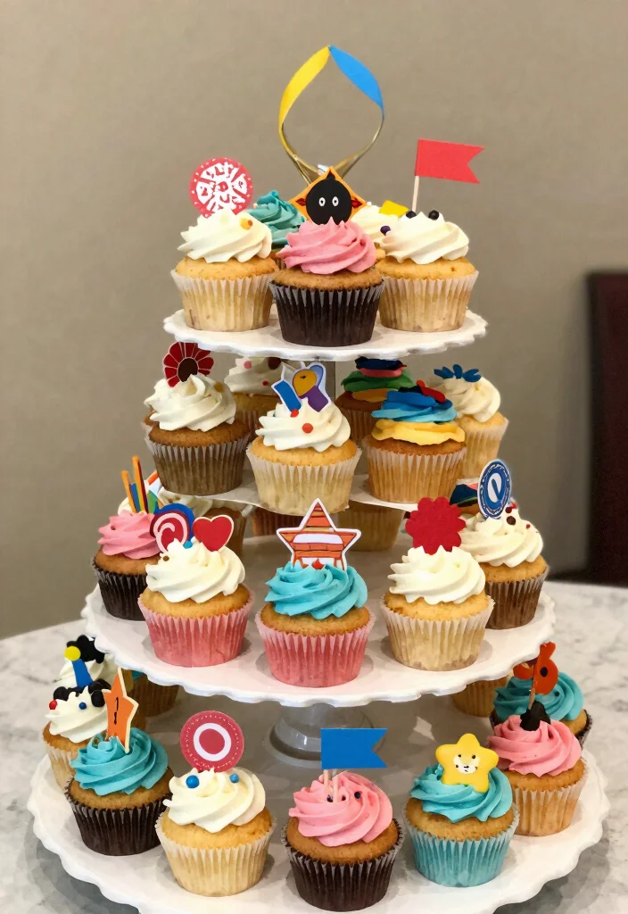 17 Anniversary Cakes Ideas Couple Edition That Melt Hearts - 14. Cupcake Tower for Variety 1