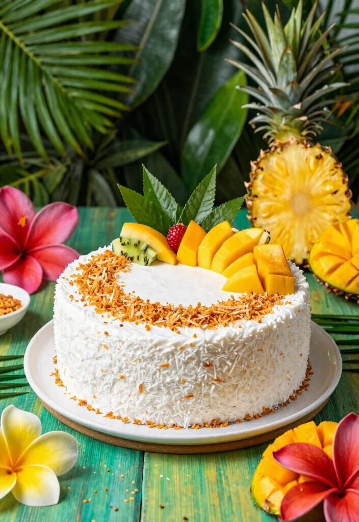 17 Anniversary Cakes Ideas Couple Edition That Melt Hearts - 16. Tropical Coconut Cake 1