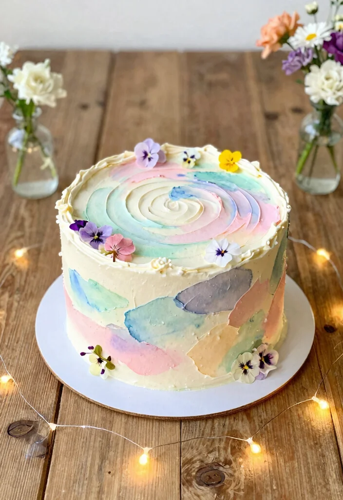 17 Anniversary Cakes Ideas Couple Edition That Melt Hearts - 4. Whimsical Watercolor Cake 1