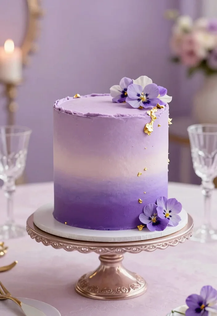 17 Anniversary Cakes Ideas Couple Edition That Melt Hearts - 6. Elegant Ombre Cake 1