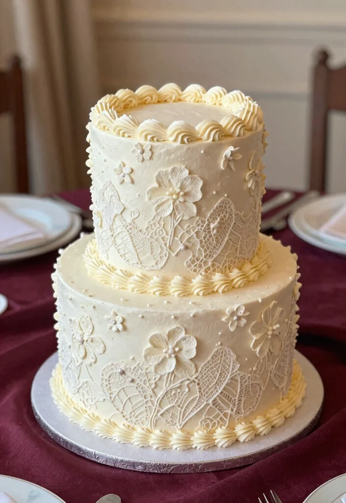 17 Anniversary Cakes Ideas Couple Edition That Melt Hearts - 8. Elegant Royal Icing Cake 1