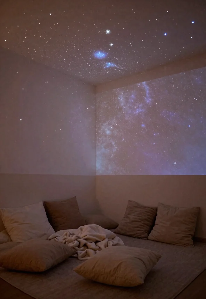 17 Anniversary Room Decoration Ideas That Feel Romantic - 14. Starry Sky Projection 1
