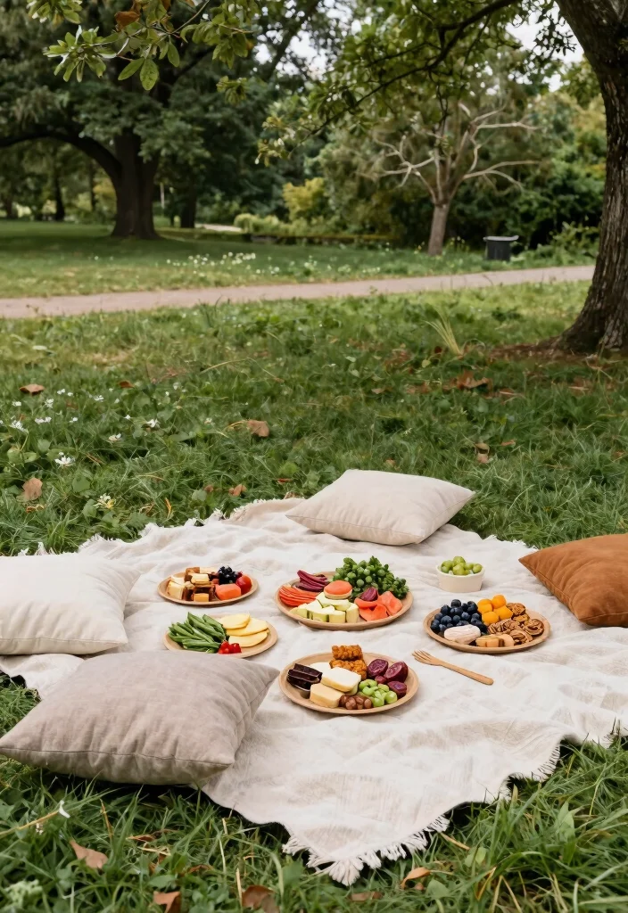 17 Anniversary Room Decoration Ideas That Feel Romantic - 15. Outdoor Picnic Setup 1