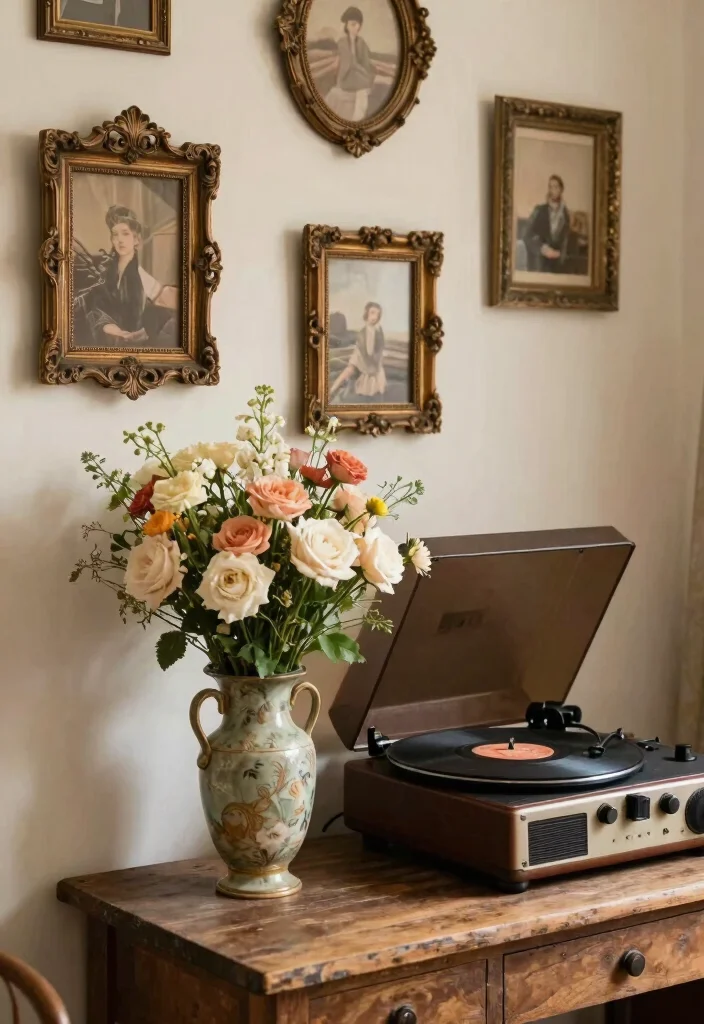 17 Anniversary Room Decoration Ideas That Feel Romantic - 17. Vintage Touches 1