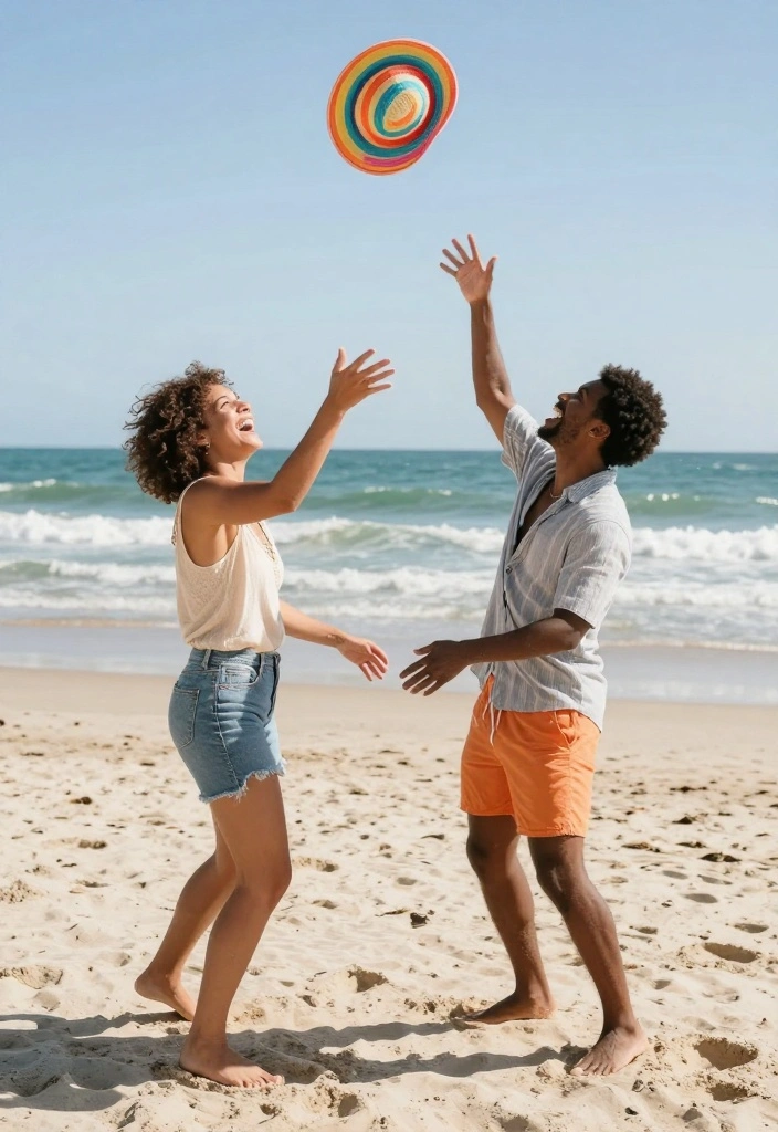 17 Beach Prenup Photoshoot Ideas That Feel Natural - 10. Beach Hat Fun 1