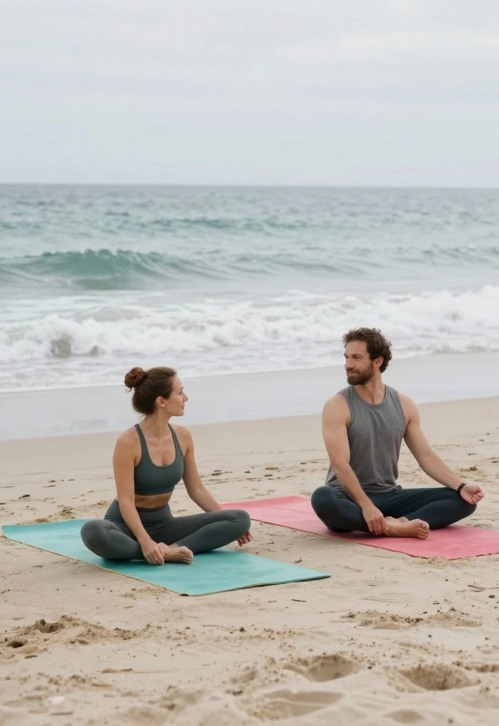 17 Beach Prenup Photoshoot Ideas That Feel Natural - 13. Beachside Yoga 1