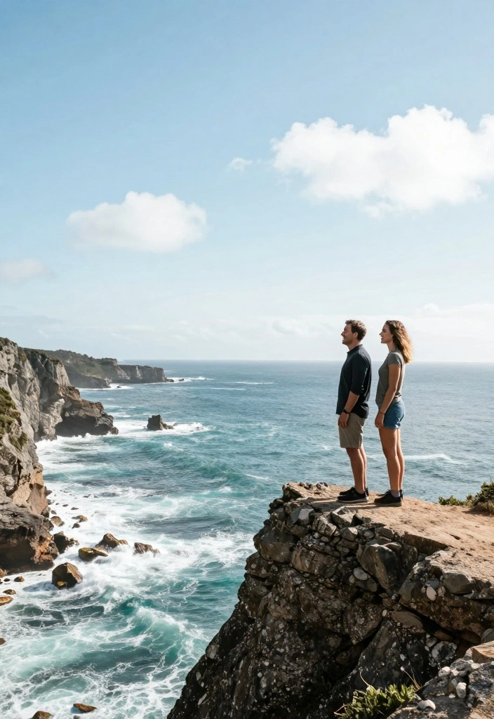 17 Beach Prenup Photoshoot Ideas That Feel Natural - 14. Coastal Cliffs Adventure 1