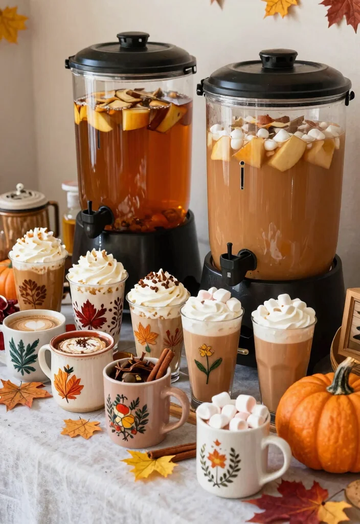 17 Fall Bridal Shower Ideas That Embrace Autumn - 10. Warm Beverage Station 1