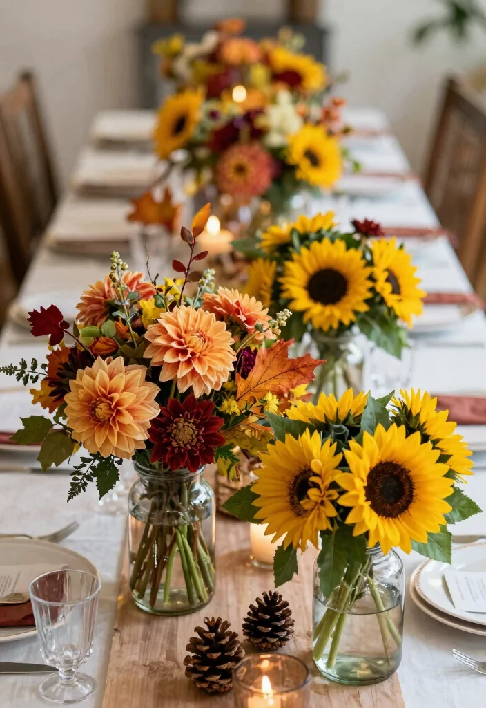 17 Fall Bridal Shower Ideas That Embrace Autumn - 8. Fall Floral Arrangements 1