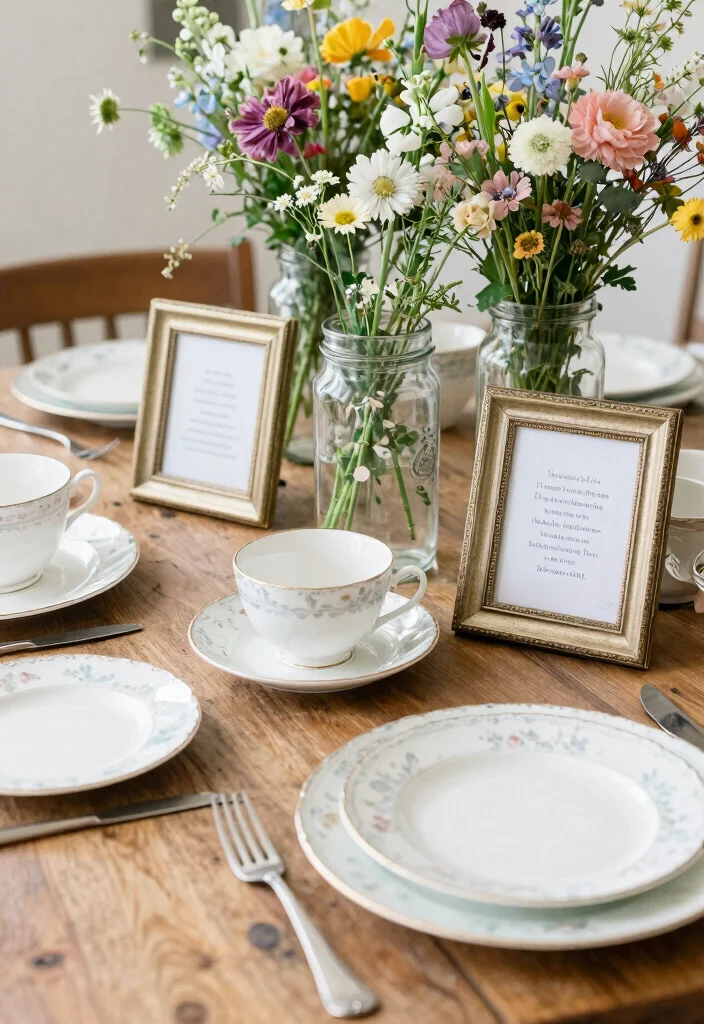 17 Green Bridal Shower Ideas That Feel Natural - 12. Vintage Decor Elements 1