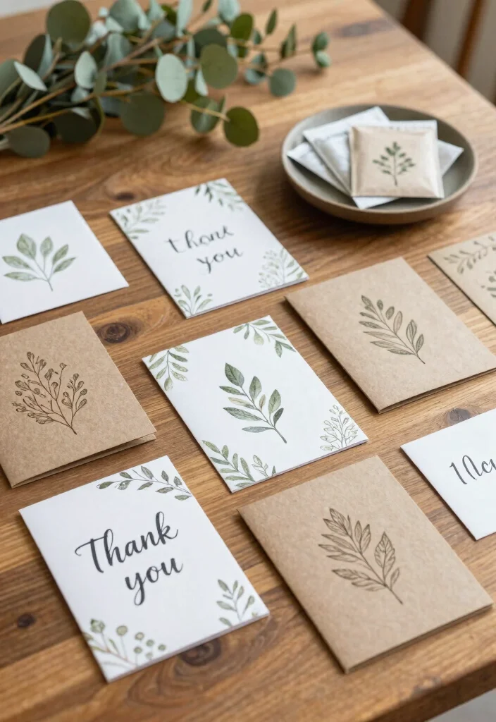 17 Green Bridal Shower Ideas That Feel Natural - 14. Eco-Friendly Thank You Notes 1