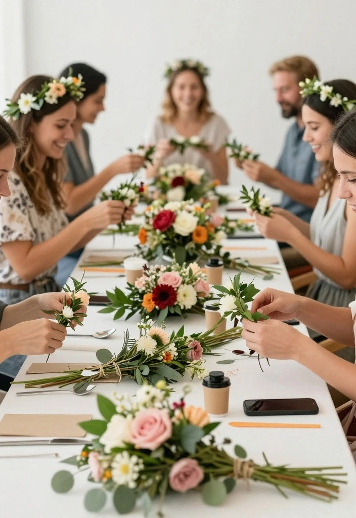 17 Green Bridal Shower Ideas That Feel Natural - 8. DIY Flower Crowns 1