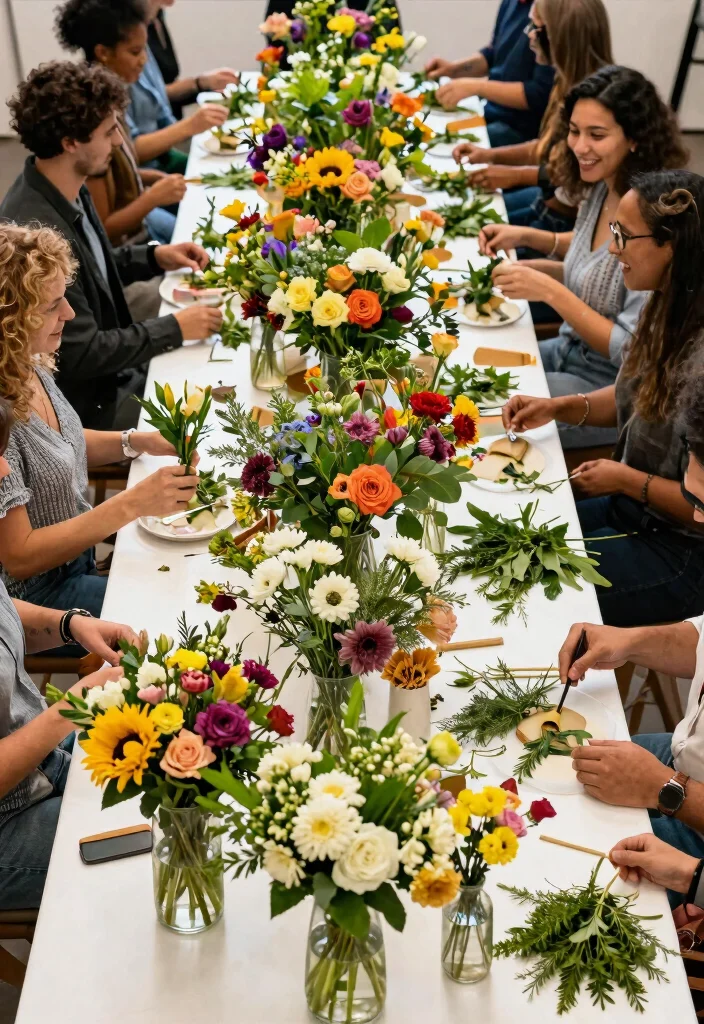 17 Spring Bridal Shower Ideas That Feel Fresh and Floral - 10. Fresh Flower Buffet 1