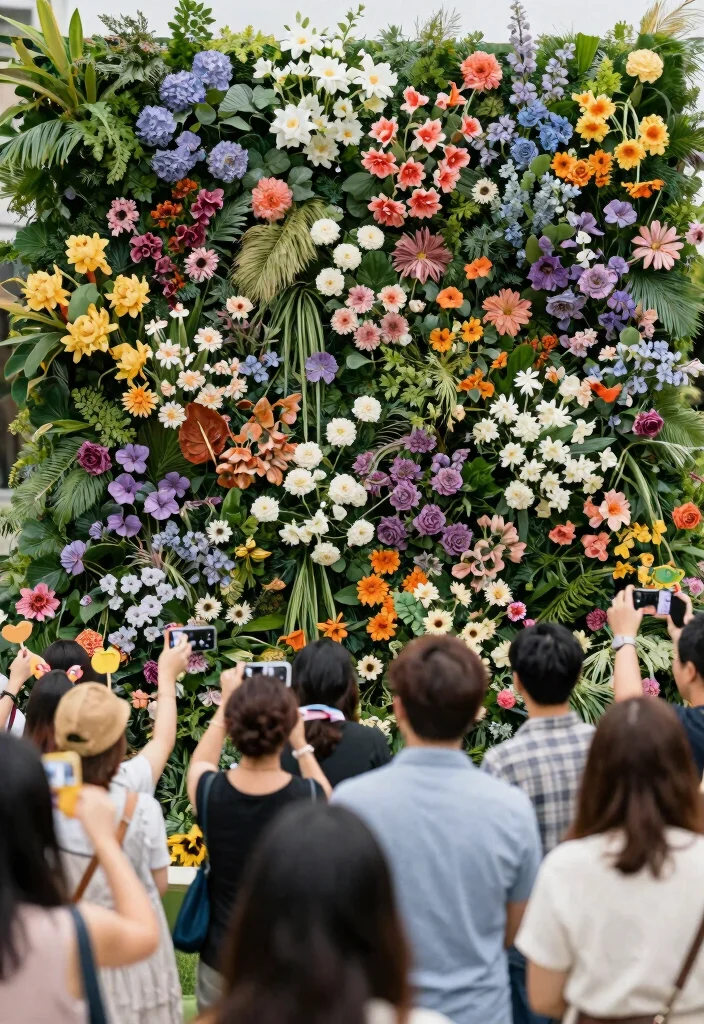 17 Spring Bridal Shower Ideas That Feel Fresh and Floral - 14. Spring Floral Wall 1