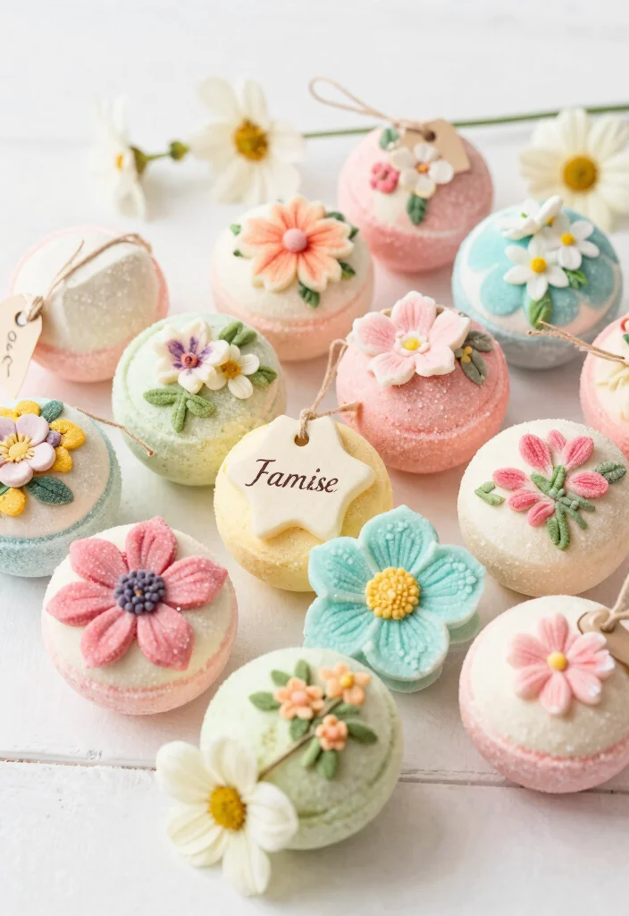 17 Spring Bridal Shower Ideas That Feel Fresh and Floral - 16. Floral Bath Bomb Party Favors 1