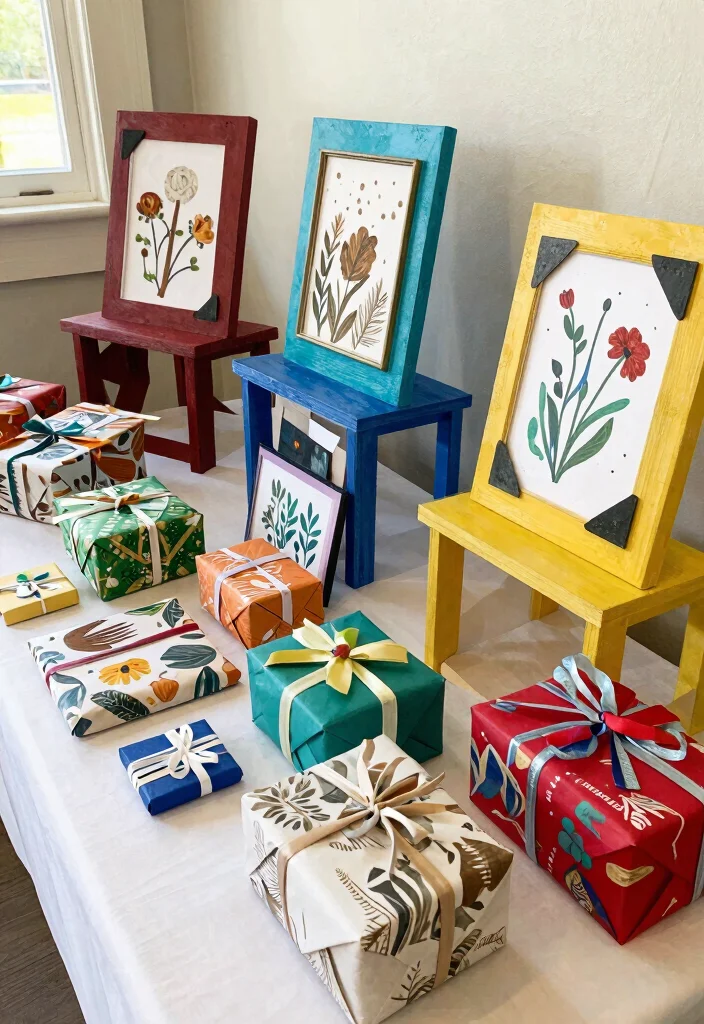17 Wedding Gift Table Ideas That Look Polished - 12. Artistic Flair with DIY Displays 1