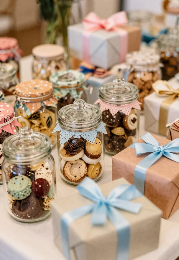 17 Wedding Gift Table Ideas That Look Polished - 14. Sweet Treats Display with Heartfelt Gifts 1