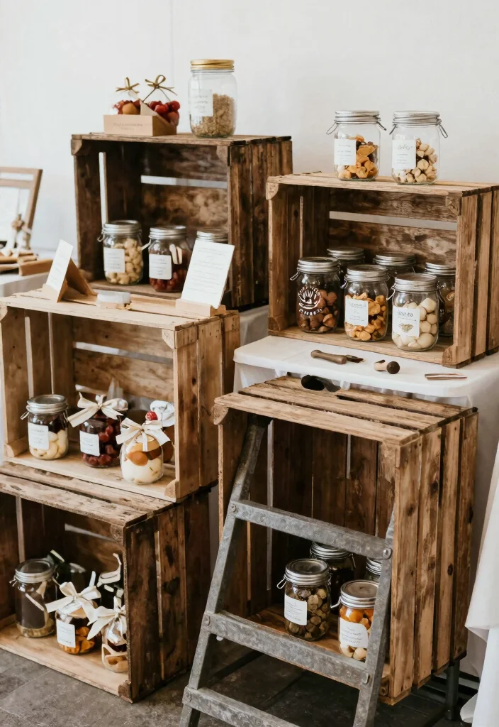 17 Wedding Gift Table Ideas That Look Polished - 8. Charming Farmhouse Style with Handcrafted Goods 1